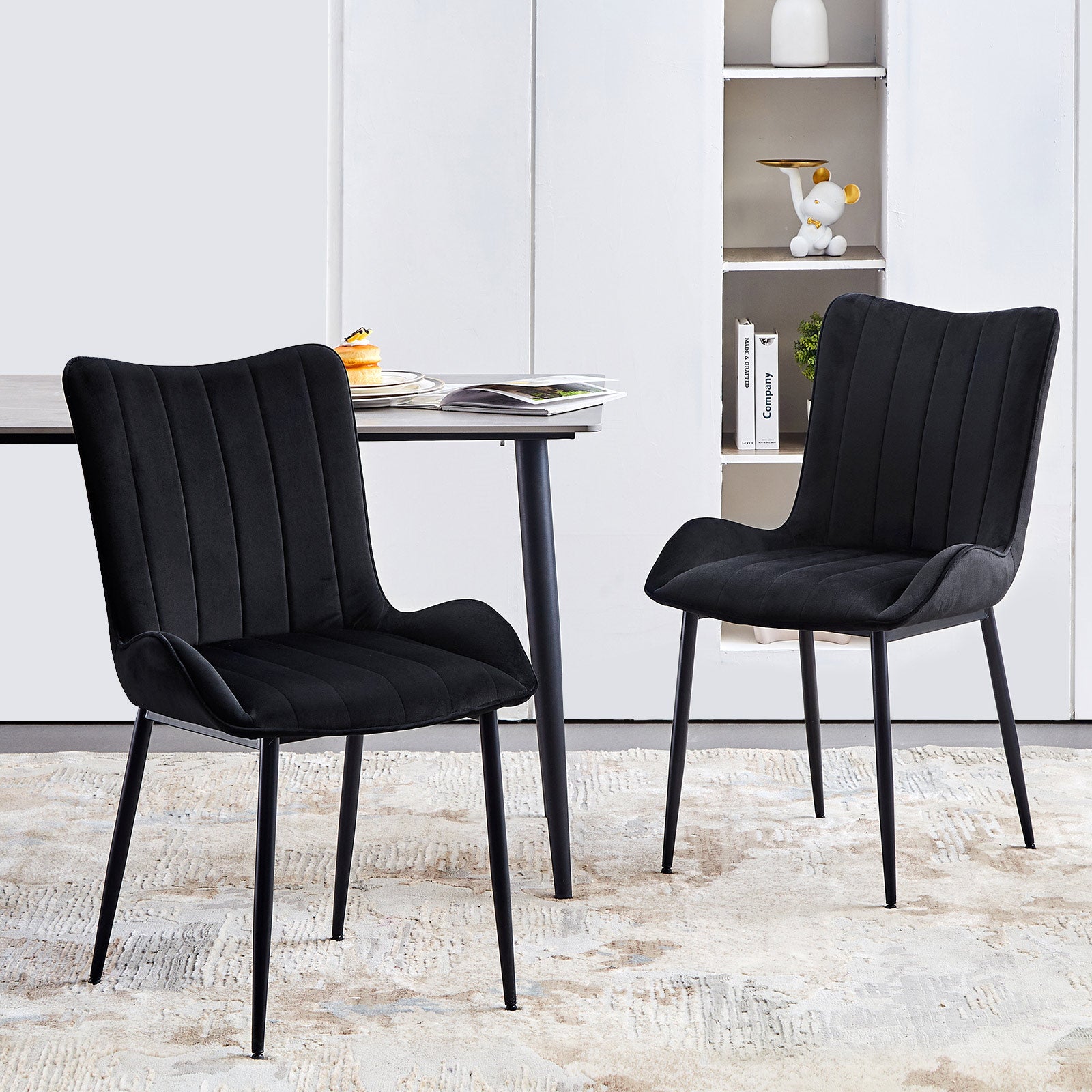 CLIPOP Myra Modern Narrow Armless Dining Chair Upholstered Set Of 2 ...