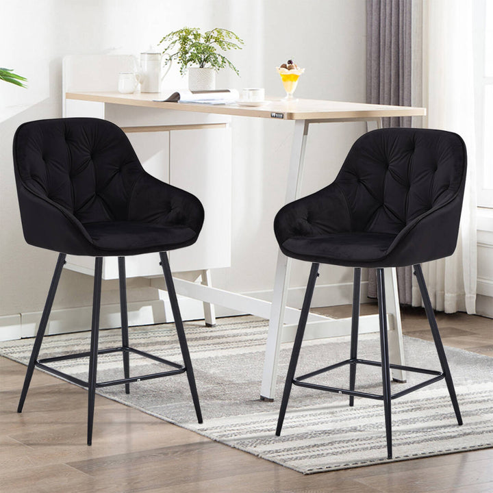 Garvies Bar Stools [Velvet] [Set of 2] [65cm]