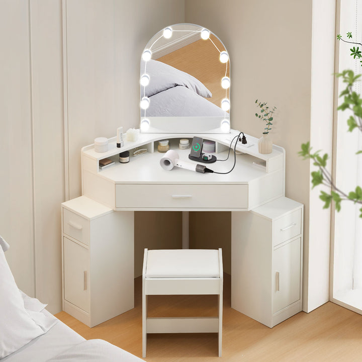 Ayran Corner Dressing Table [Stool Included]