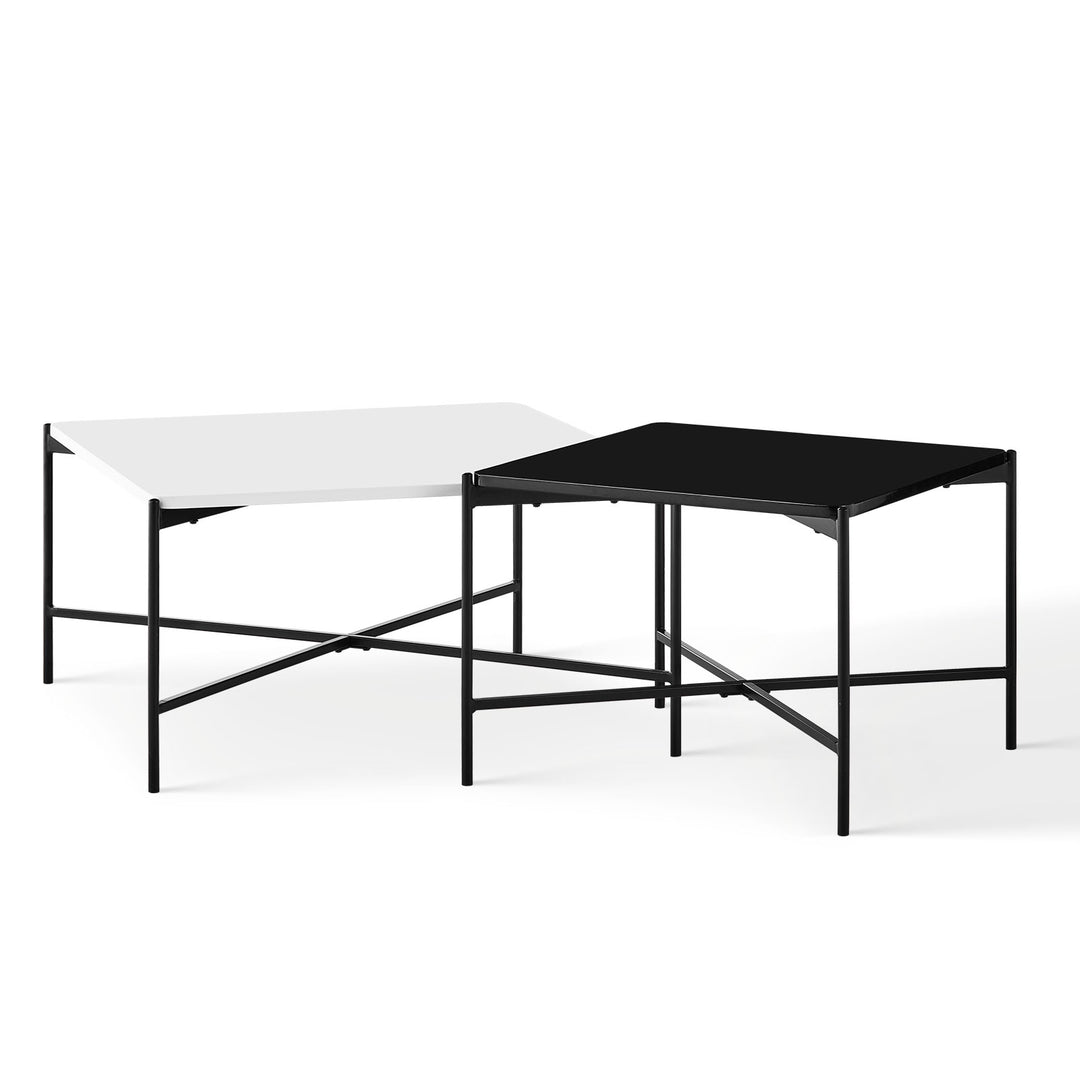 Arol 2-Piece High Gloss Square Nesting  Coffee Table Set