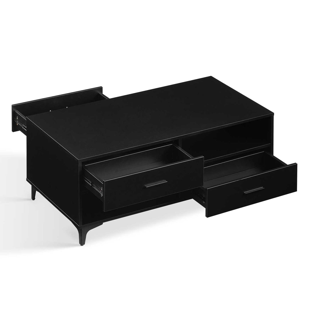 Adamo Stylish Coffee Table with Hidden Compartments and Open Shelf