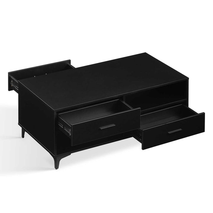 Adamo Stylish Coffee Table with Hidden Compartments and Open Shelf