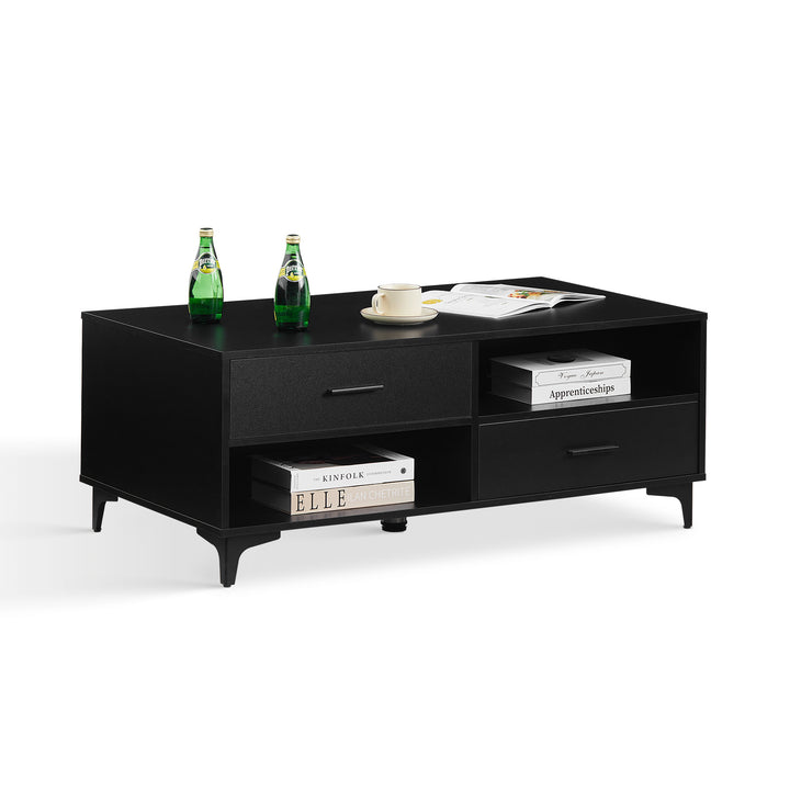 Adamo Stylish Coffee Table with Hidden Compartments and Open Shelf