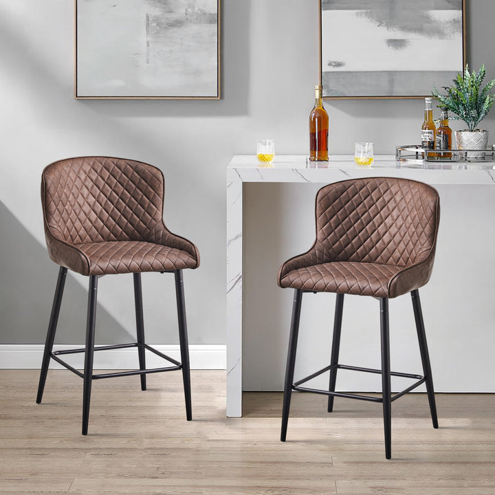 Dundas Bar Stools [Set of 2] [Faux Leather]