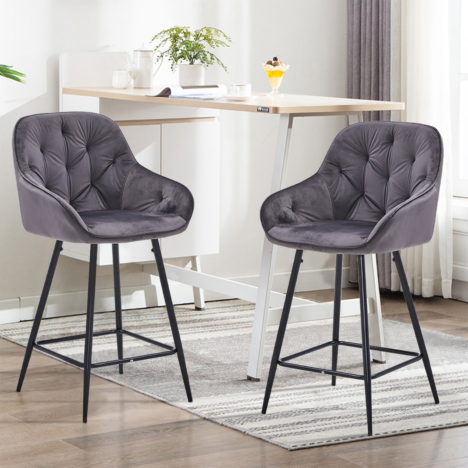 Grey breakfast online bar chairs