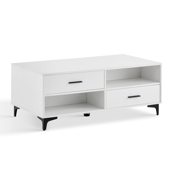 Adamo Stylish Coffee Table with Hidden Compartments and Open Shelf