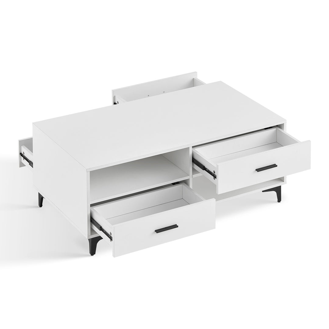 Adamo Stylish Coffee Table with Hidden Compartments and Open Shelf