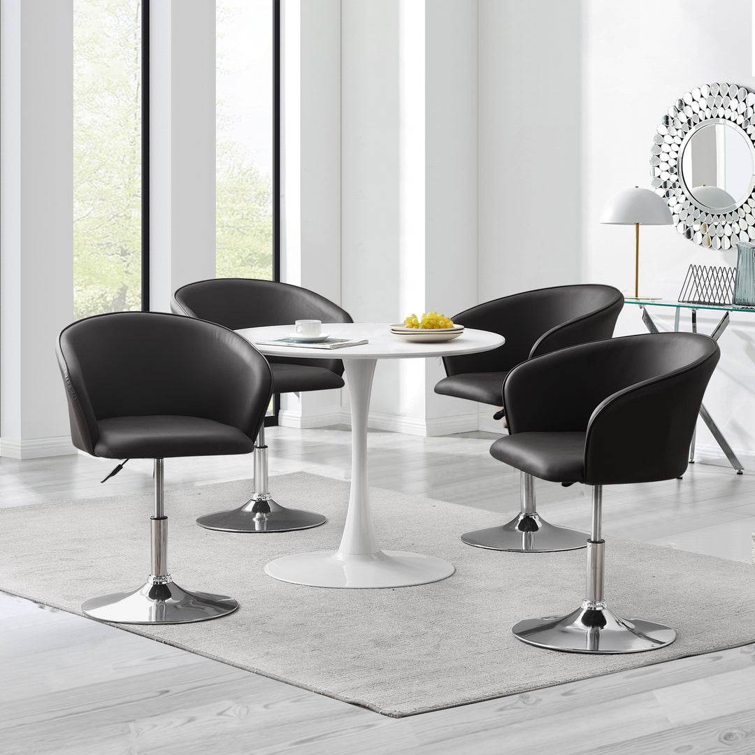 Rasto Swivel Barrel Chair [set of 1] [PU Leather]