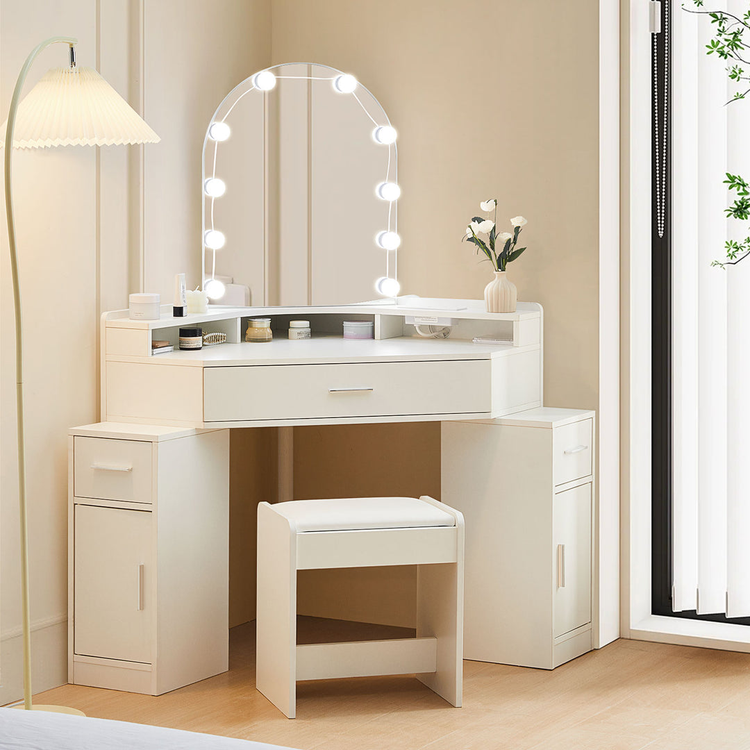 Ayran Corner Dressing Table [Stool Included]