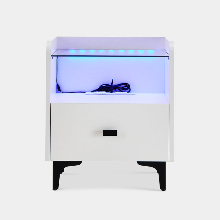 Aidan Smart LED Bedside Nightstand [USB Port]