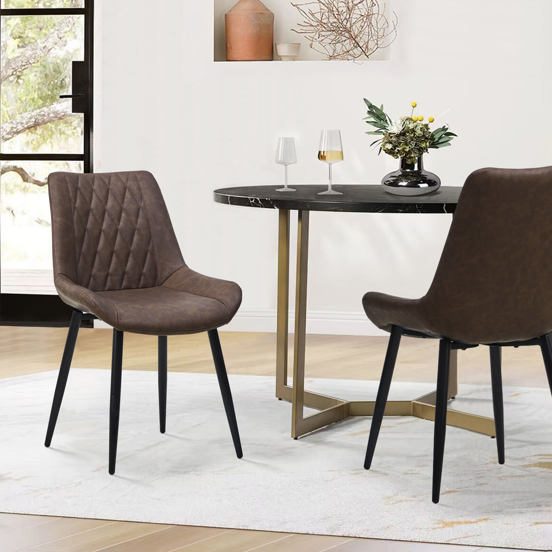 Carl Dining Chairs [Set of 2] [Faux Leather]