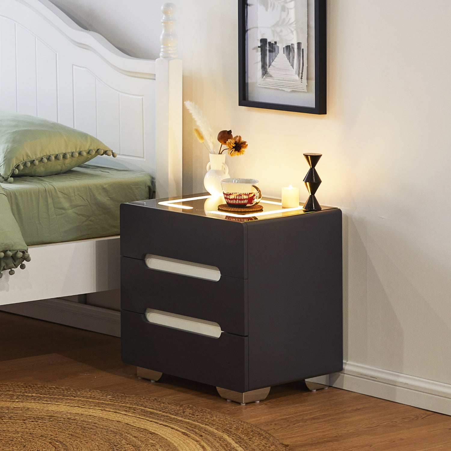 Wood Docking Station Foldable popular Nightstand Organizer Side Table