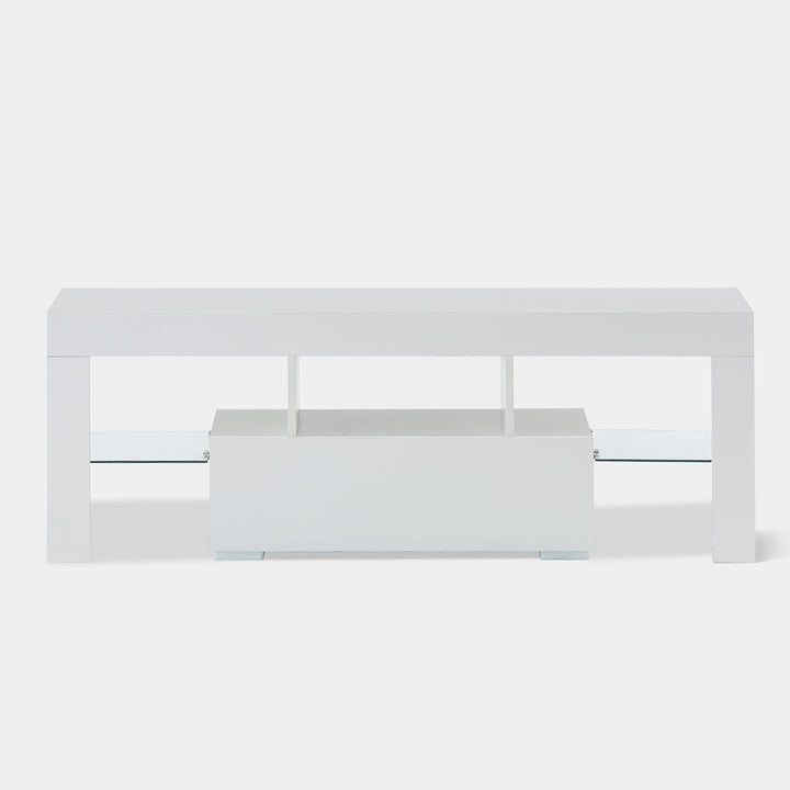 Gwen Led Light TV Stand Cabinet [Tempered Glass][TV Up to 60 Inch]