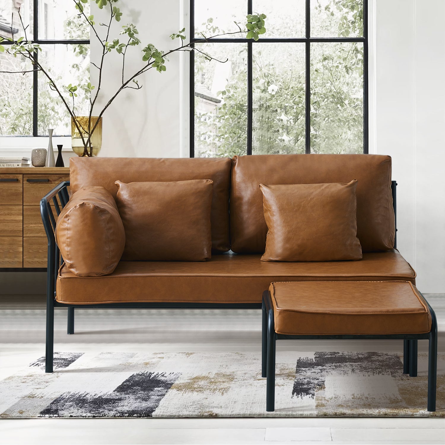 Caramel shop brown sectional