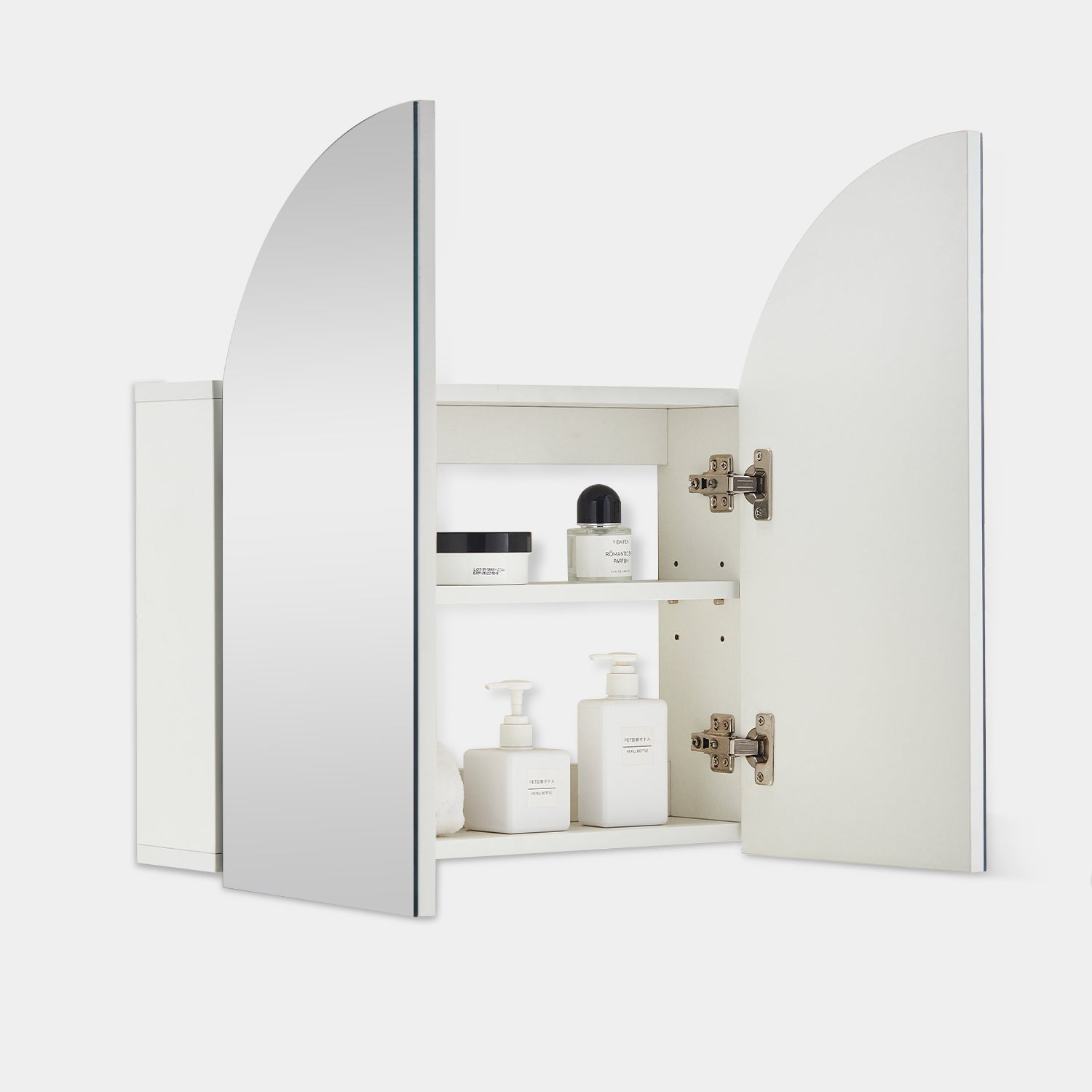 Arched bathroom deals mirror cabinet