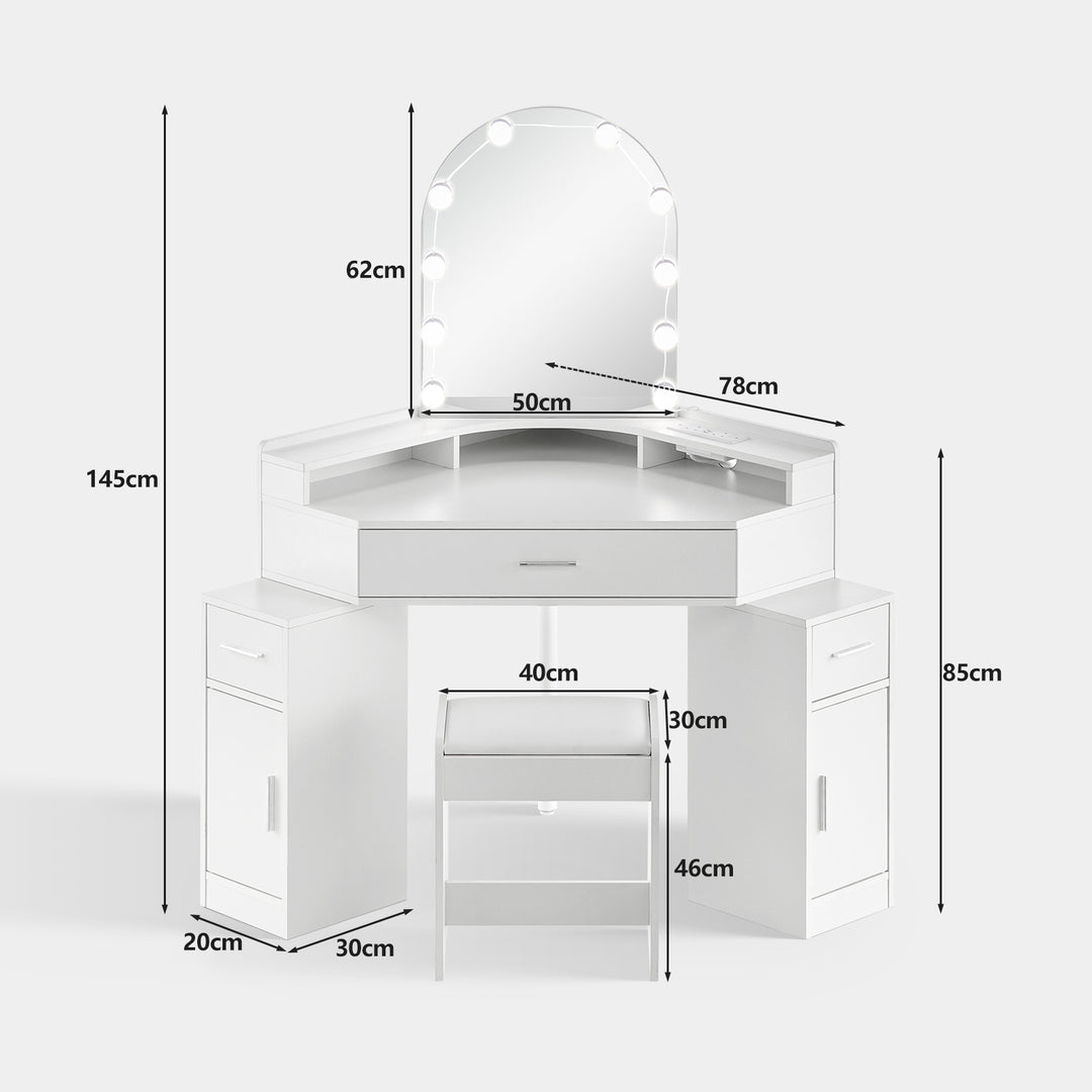 Ayran Corner Dressing Table [Stool Included]