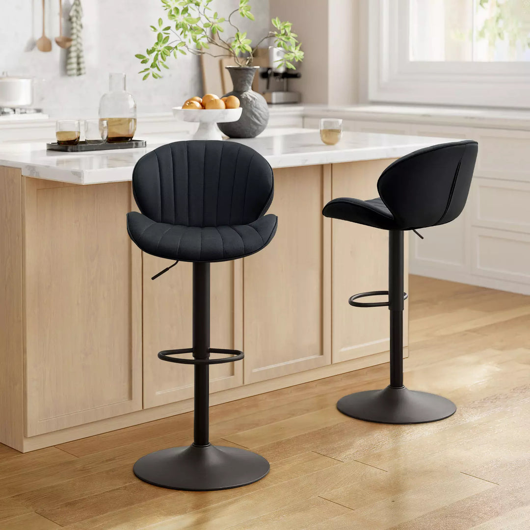 Caryol Swivel Bar Stool [Set of 2] [Height Adjustable] [Velvet]