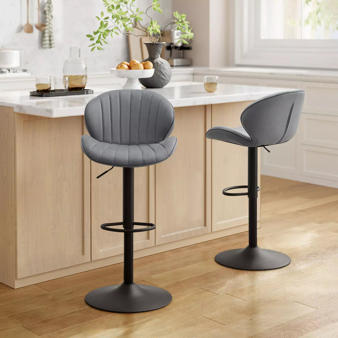 Caryol Swivel Bar Stool [Set of 2] [Height Adjustable] [Velvet]