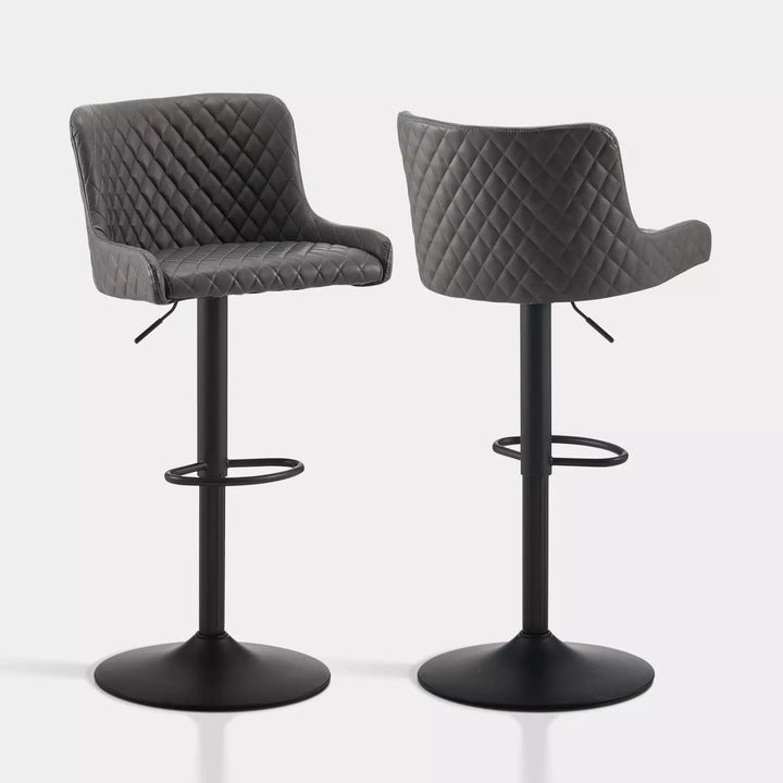 Dundas Swivel Bar Stools [Set of 2] [PU Leather] [Height Adjustable]