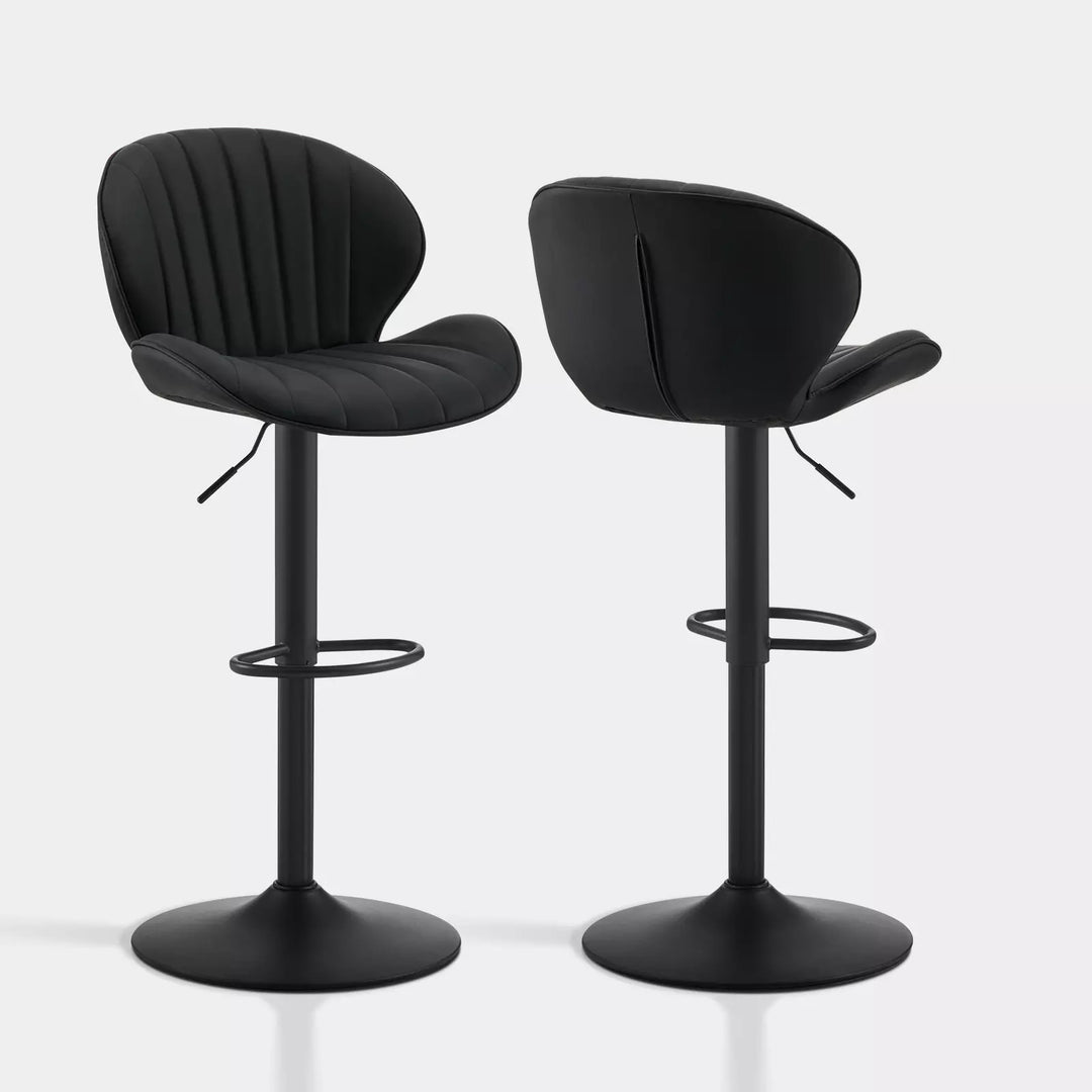 Caryol Swivel Bar Stool [Set of 2] [Height Adjustable] [PU Leather]