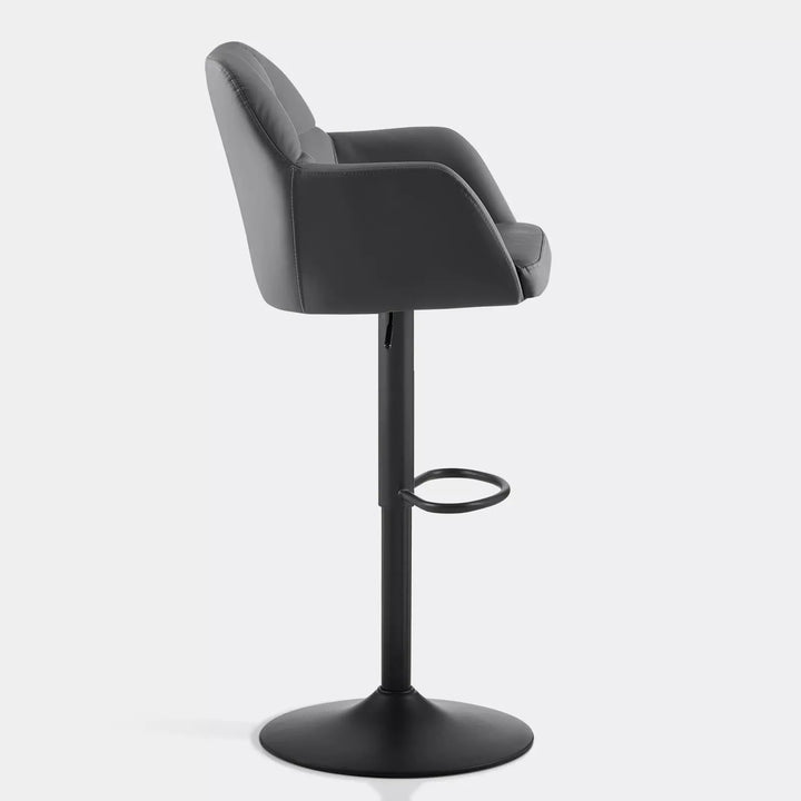 Edion Swivel Bar Stool [Set of 2] [Height Adjustable] [PU Leather]