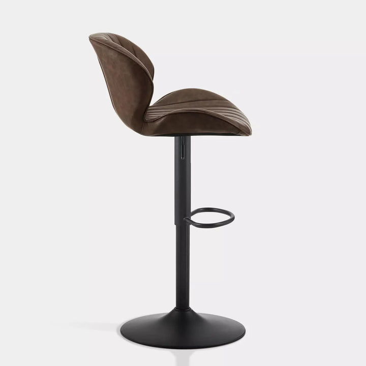 Caryol Swivel Bar Stool [Set of 2] [Height Adjustable] [PU Leather]