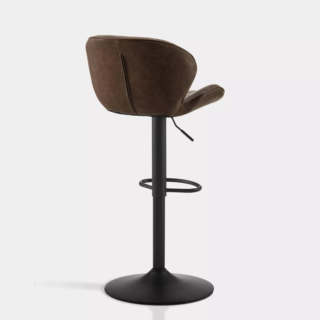 Caryol Swivel Bar Stool [Set of 2] [Height Adjustable] [PU Leather]