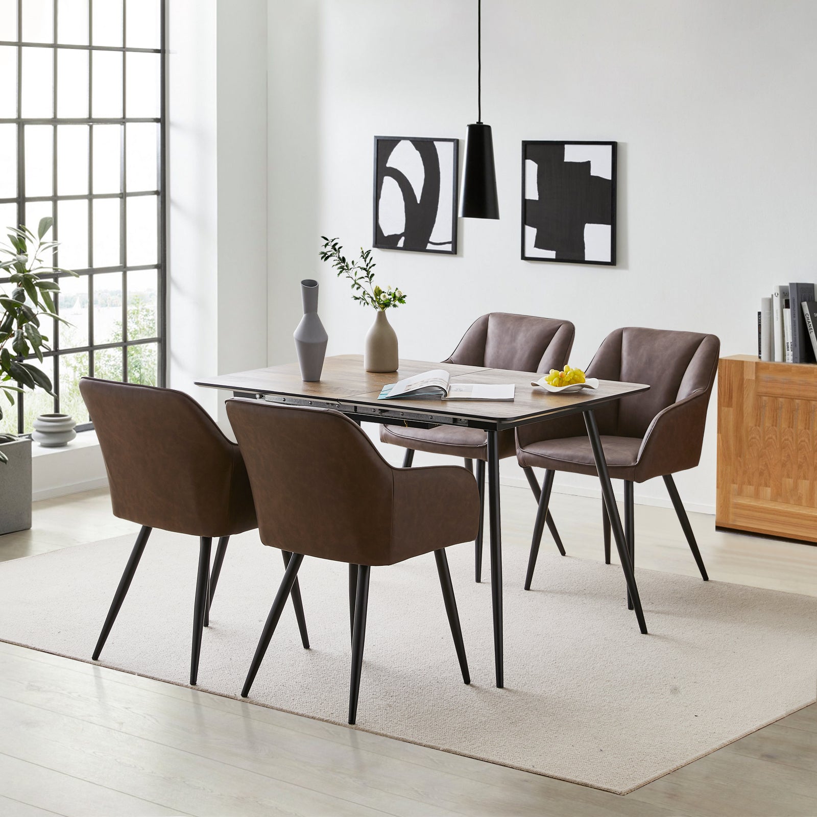 Dining table online and tub chairs