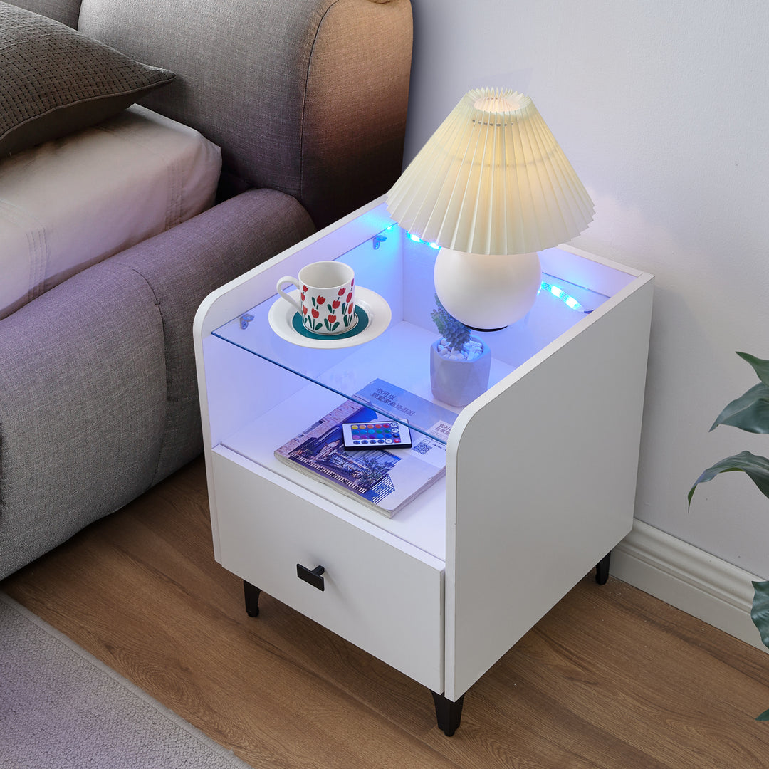 Aidan Smart LED Bedside Nightstand [USB Port]