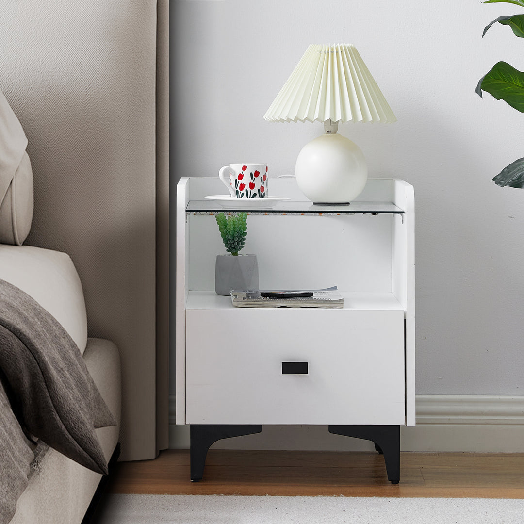 Aidan Smart LED Bedside Nightstand [USB Port]