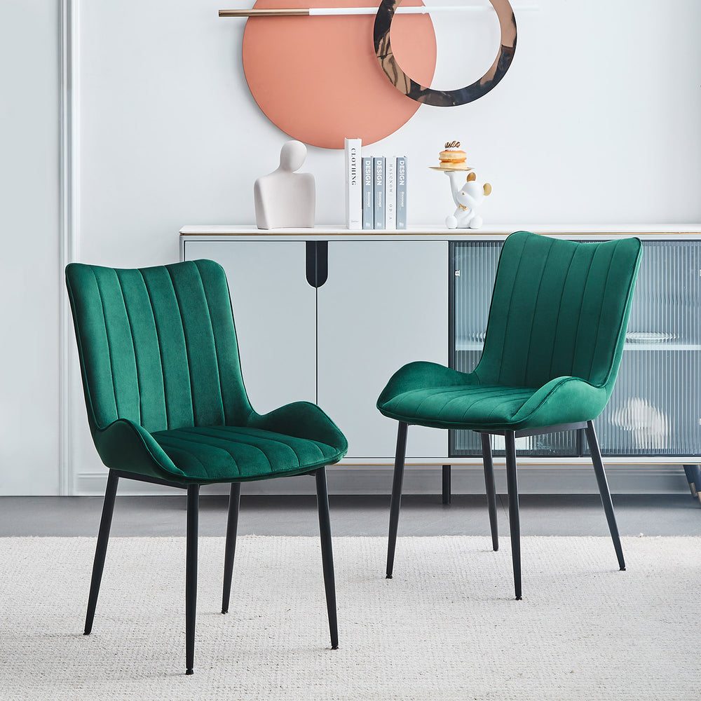 Georgie Velvet Upholstered Side Dining Chairs | CLIPOP