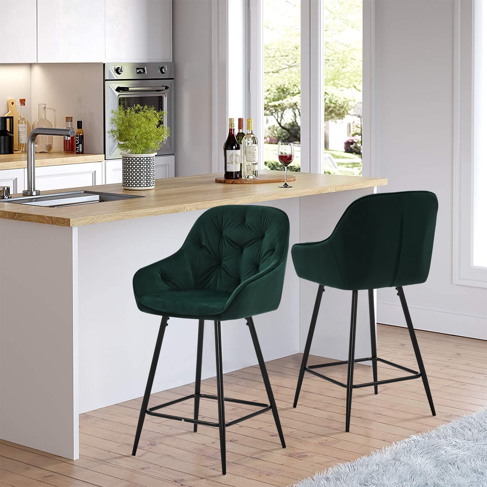 Forest green bar discount stools