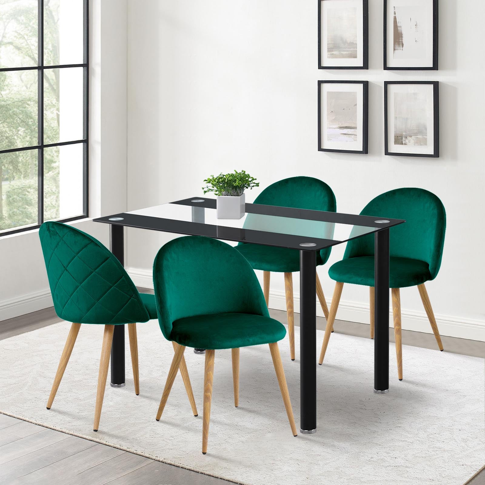 Forest green dining deals chairs