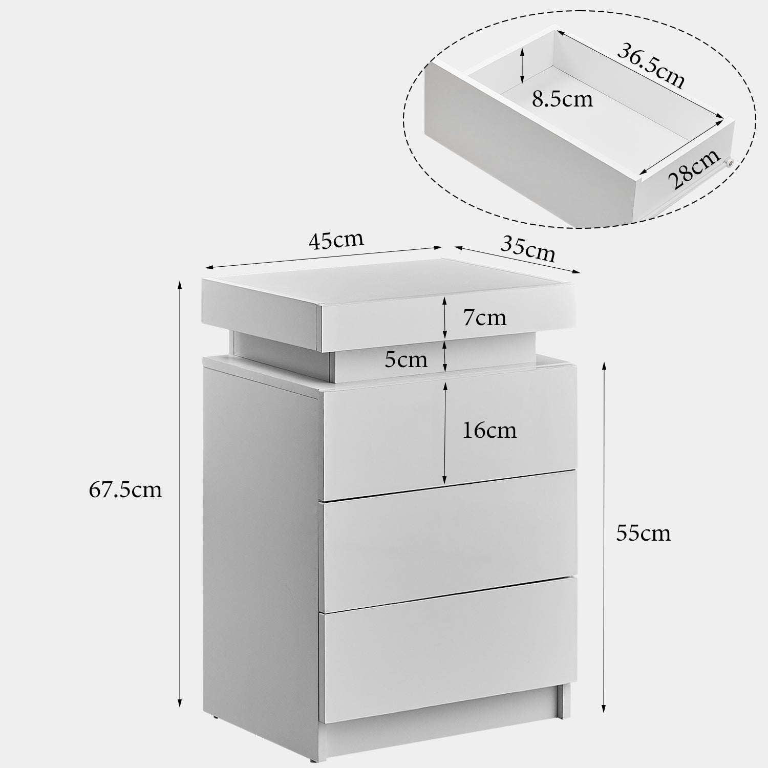 Blouin 3 drawer deals nightstand